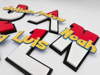 Custom 3D Anime Nameplate | Kids Gamer Room Door Sign