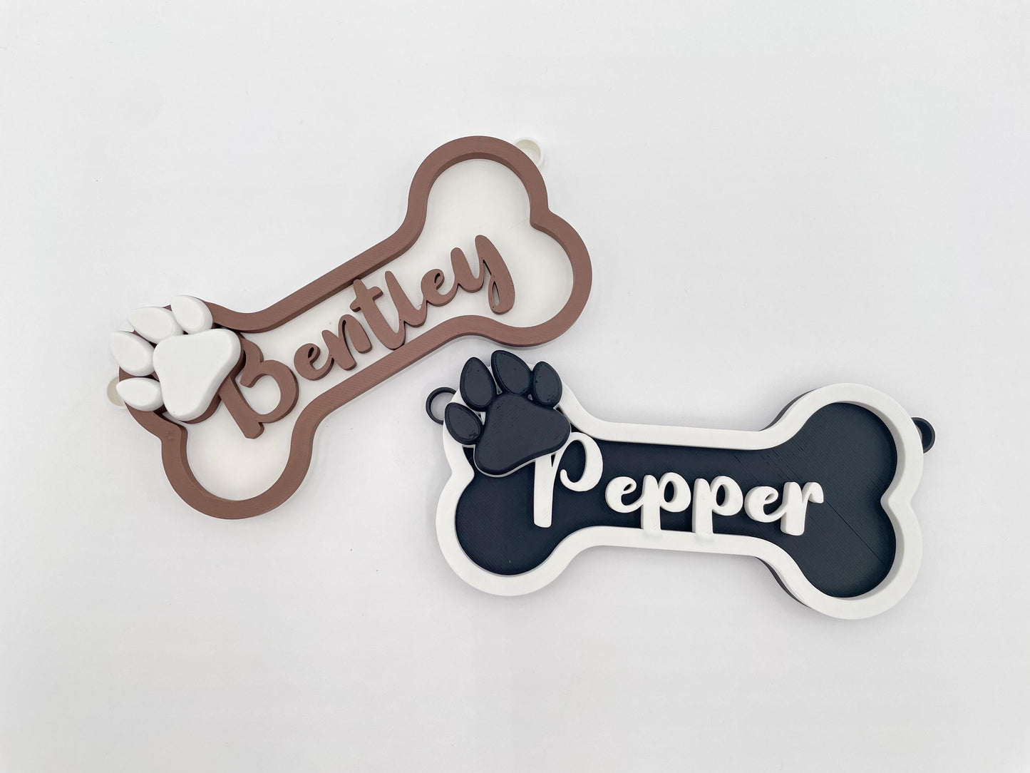 Custom Dog Crate Sign | 3D Printed Bone Puppy Tag