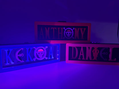 Custom Pirate Anime Name Lightbox | Personalized Desk Decor
