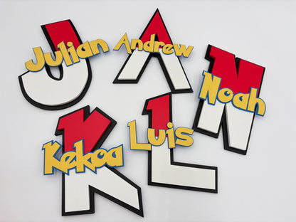 Custom 3D Anime Nameplate, Kids Gamer Room Door Sign
