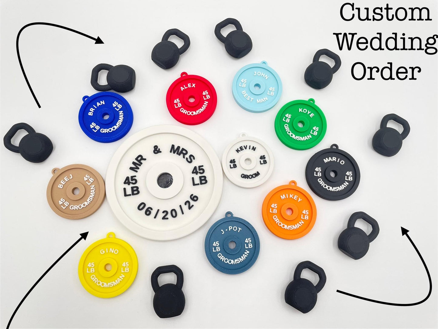 Personalized 45 LB Weight Plate Keychain | Custom Name | Gym Accessory | Weightlifting Keyring | Crossfit Gift | Fitness | Powerlifting