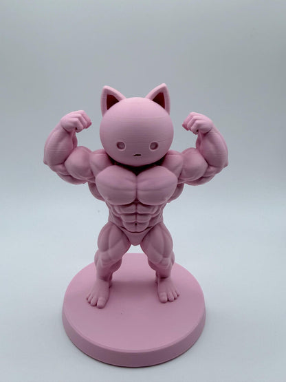 Buff Muscle Figure, Desk Decor, Cute Bodybuilder Collectible, Kawaii Desk Toy, Funny Gym Gift, Glow Option Available
