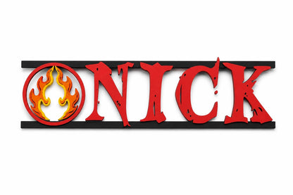 Custom Demon Anime Name Sign | Gamer Room Decor