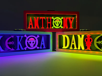 Custom Pirate Anime Name Lightbox | Personalized Desk Decor
