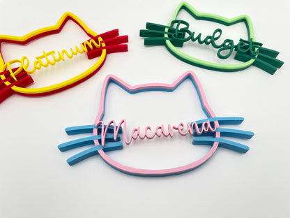 Custom Multicolor Cat Name Sign | 3D Printed Pet Wall Decor