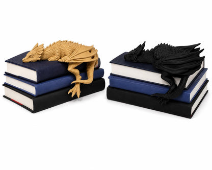 Sleeping Dragon Book Nook Decor, Dragon Bookshelf Shelf Sitter, Fantasy Book Lover Gift, 3D Printed Dragon Shelf Decor, Desk & Cabinet Accen