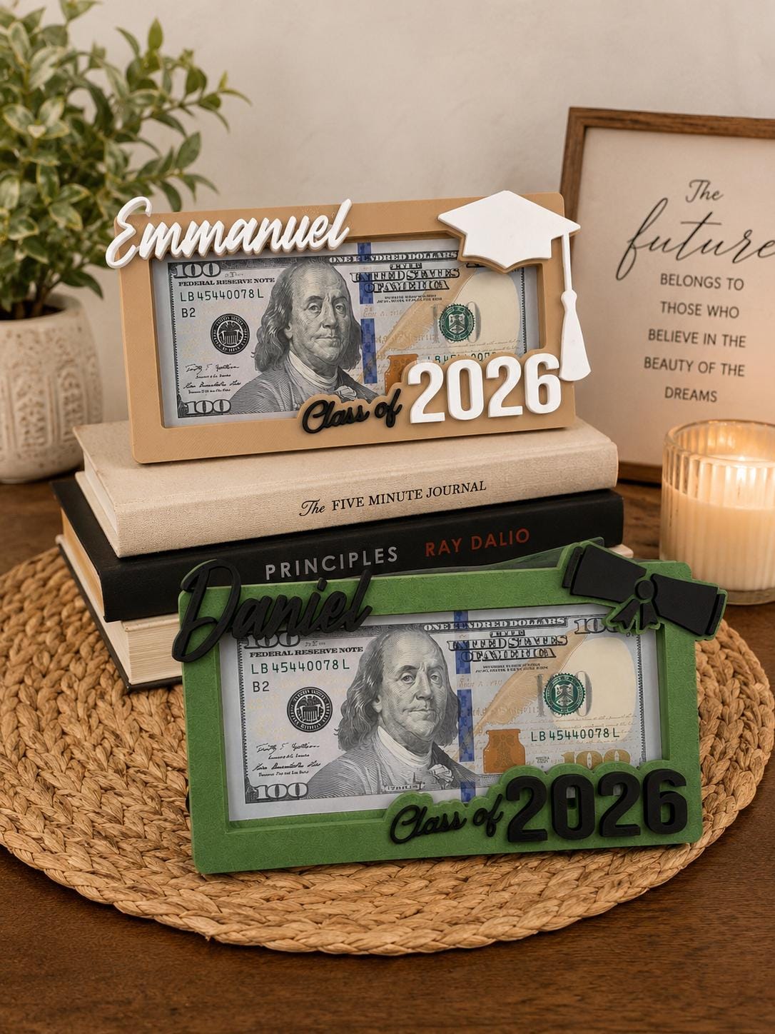 Personalized Graduation Money Holder, Class Of 2026 Graduation Gifts, High School Senior Gift, High School Grad Cash Holder Cap or Diploma