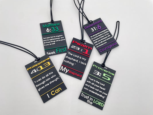 Personalized Bible Verse Bag Tag, Christian Prayer Keychain