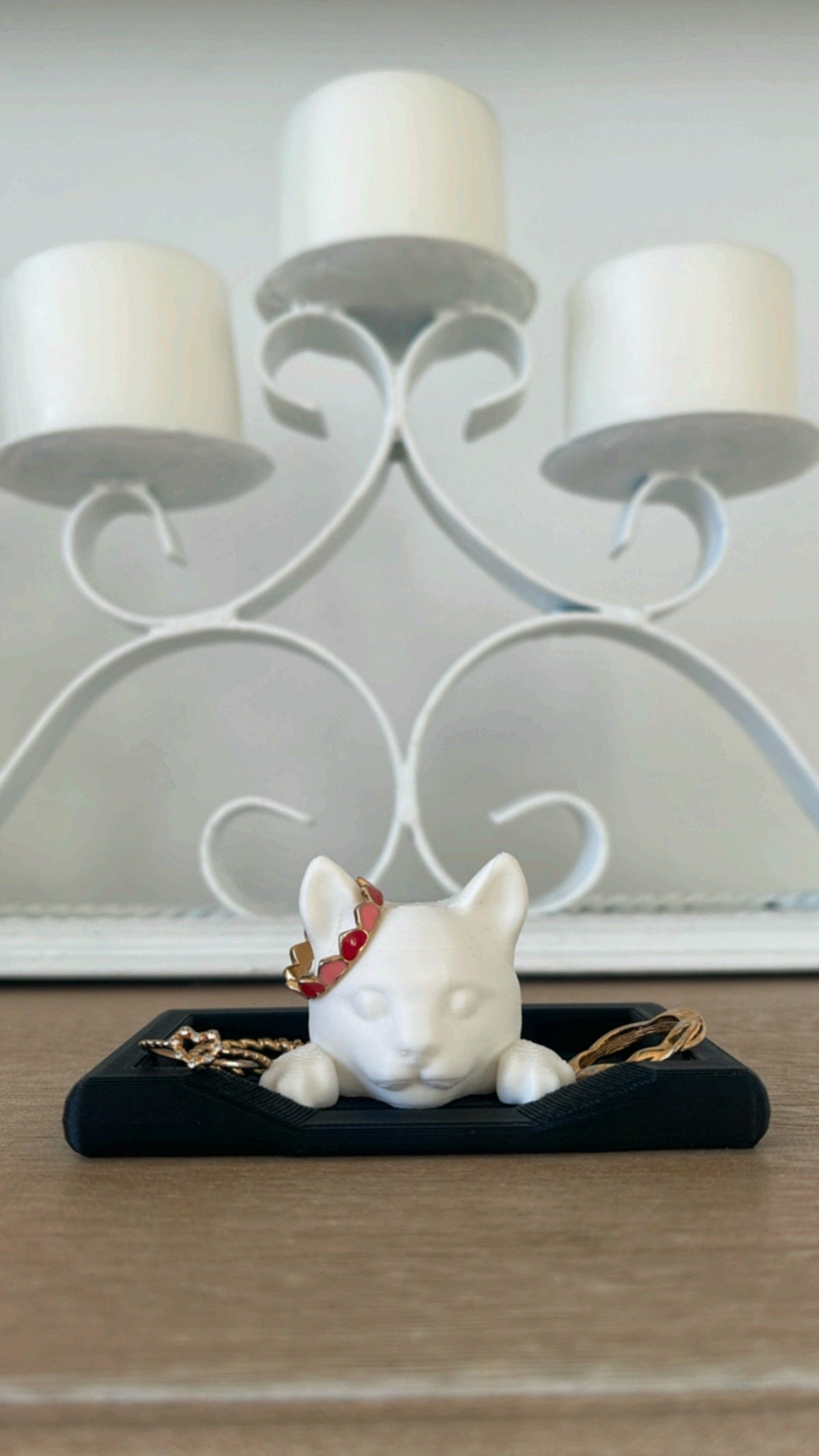 3D Printed Cat Ring Holder – Customizable Jewelry Dish, Gifts for Her
