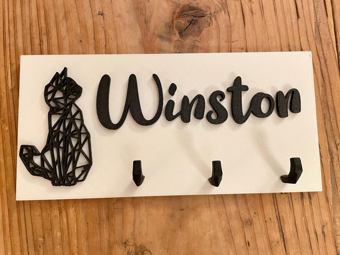 Personalized Cat Key Holder For Wall | Custom  Key Organizer |