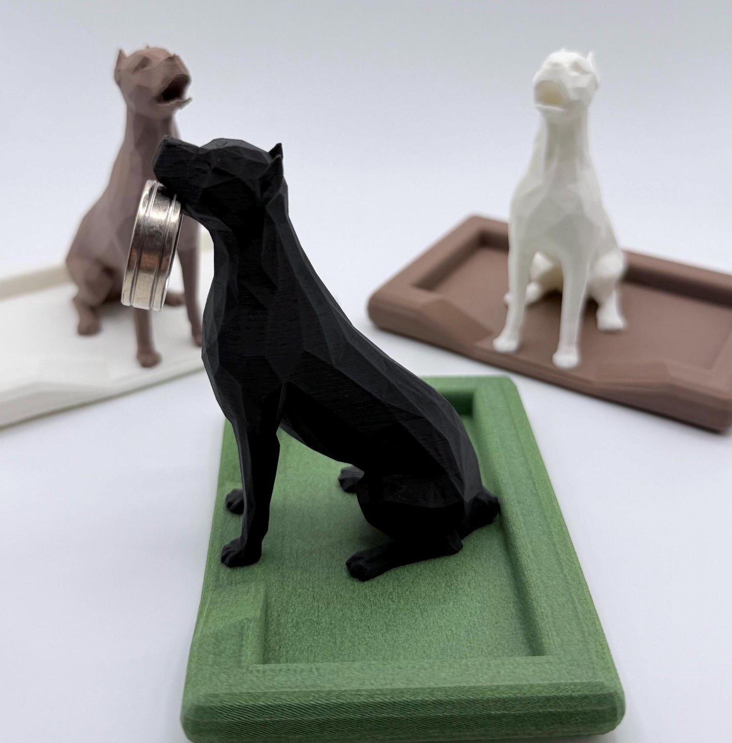 Pit Bull Ring Holder with Dish | Dog Lover Gift