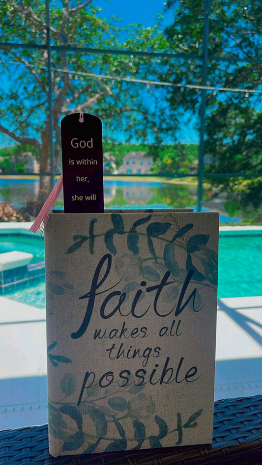 Set of 4 Customizable Inspirational Christian Bookmarks with Tassels - Personalized Scripture Verses & Cross Design - Christian Verses- God