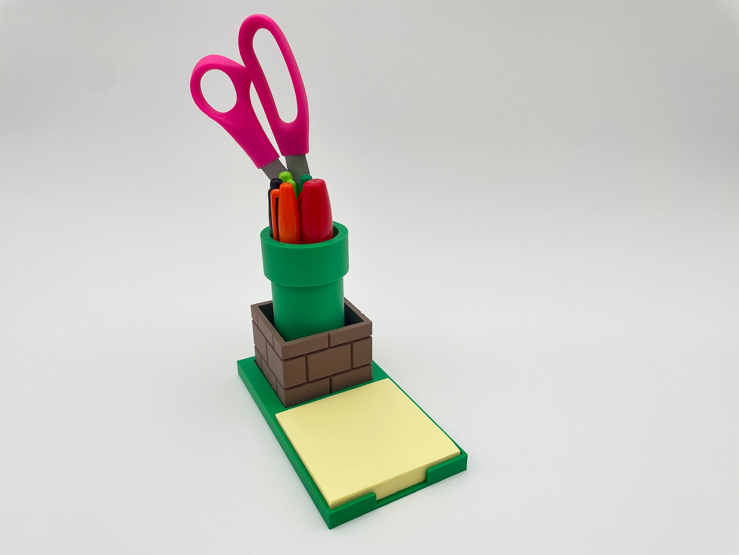 Mario Pipe Pen Holder & Sticky Note Stand – Super Mario Desk Organizer