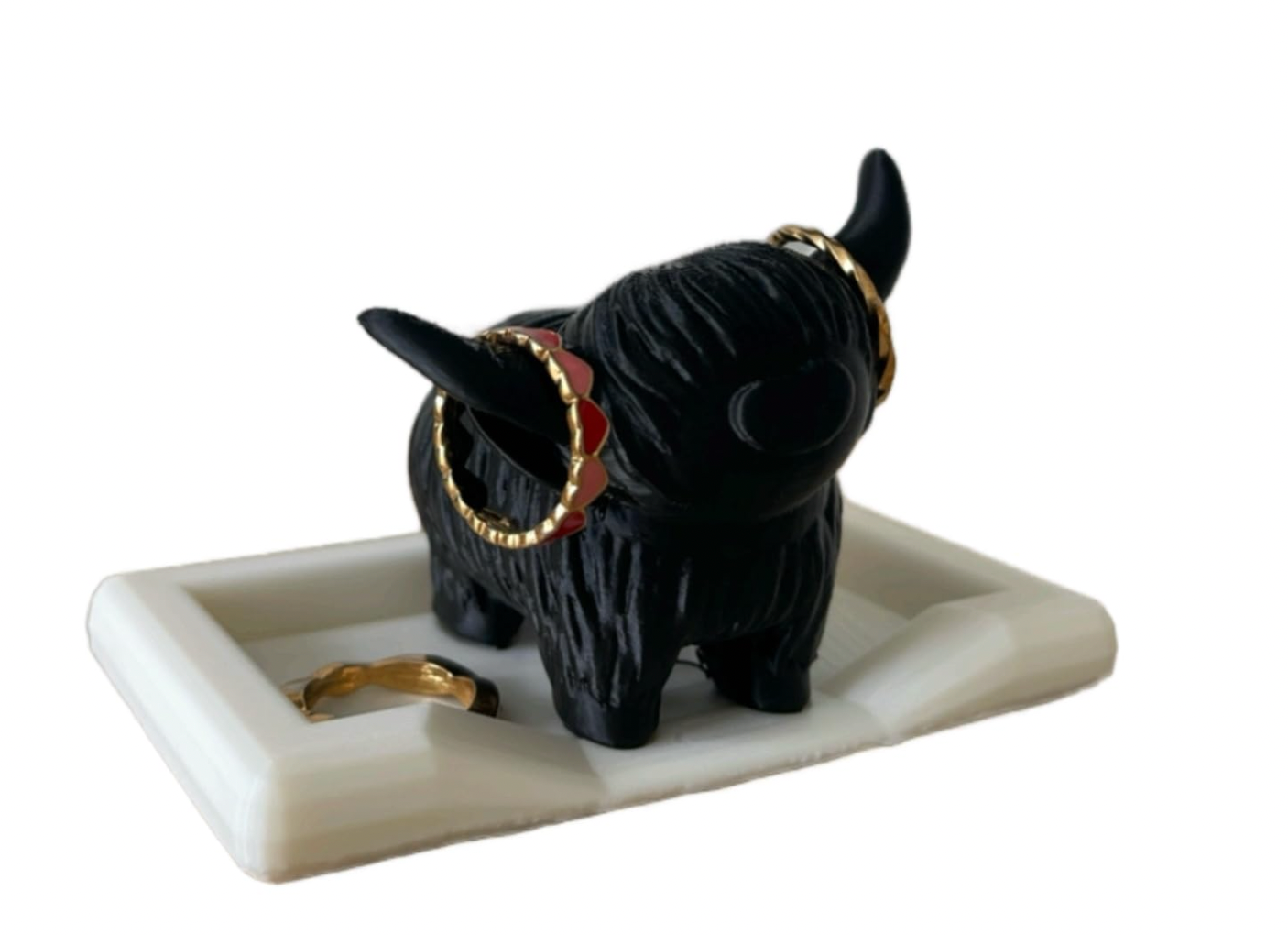 Highland Cow Ring Holder with Bed Dish, Farmhouse Decor, Jewelry Organizer, Personalized Gift