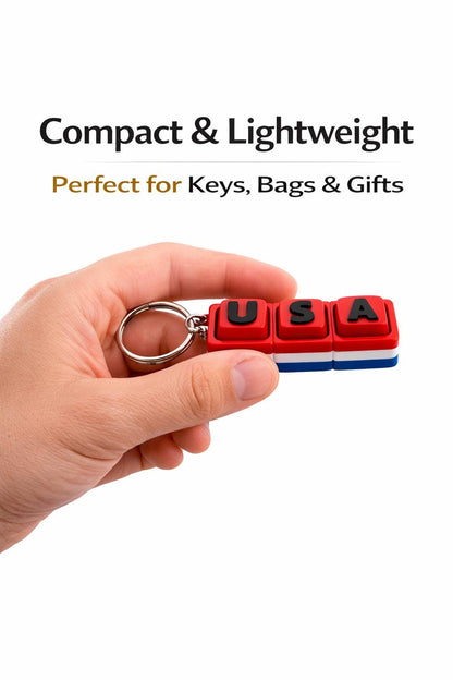 Custom 3-Letter Fidget Keychain | Soccer & Country Fan Gift