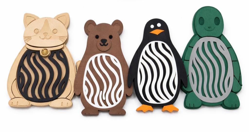 Cute Animal Soap Dish with Drain, 3D Printed Bear Penguin Turtle Cat Avocado Soap Holder, Bathroom Decor, Gift Idea