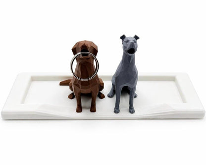 Couple Dog Ring Holder Set | His & Hers Engagement Gift