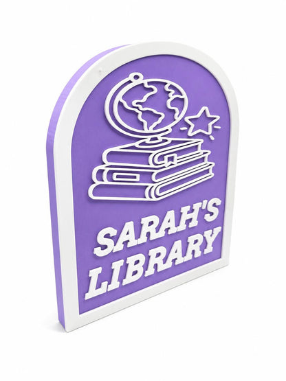 Personalized Library Sign | Reading Nook Decor