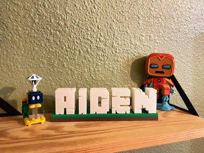 Pixel-Style Custom 3D Nameplate, Personalized Gamer Tag Sign for Kids & Game Rooms