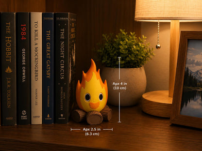 Chibi Fire Demon Bookshelf Decor | Fantasy Book Nook Buddy