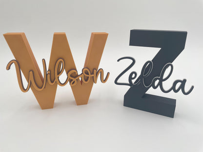 Personalized 3D Name Sign | Custom Initial Nursery Wall Art