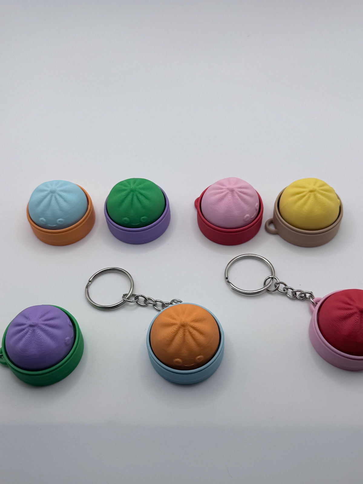 Dumpling Clicker Keychain, Cute 3D Printed Fidget Toy, Kawaii Stress Relief Keychain, Party Favor, Classroom Prize, Bulk Gift