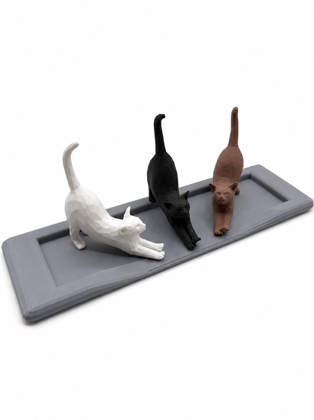 Cat Ring Holder, 3 Cats Ring Dish with Tray, Jewelry Organizer, 3D Printed Cat Lover Gift, Cute Cat Decor, Engagement Ring Holder