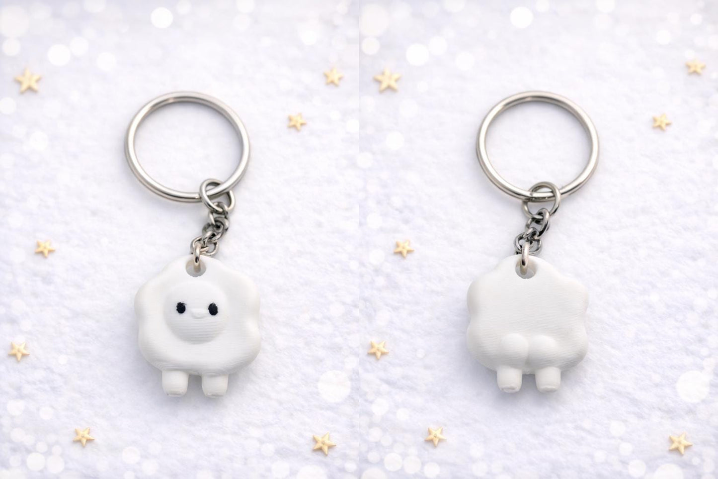 Cute Kawaii Food Cloud Keychains, Bread Cookie Cloud Charm, Handmade 3D Printed Keychain, Cute Backpack Key Ring Gift