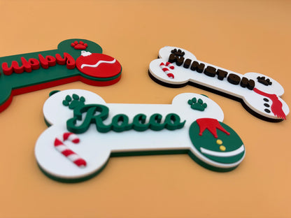 Personalized Dog Christmas Ornament | Custom Pet Name Decor | Puppy Name Plaque | Dog Lover Gift | Custom Decor | Holiday Season | Xmas Tree