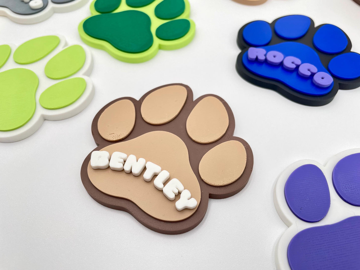Personalized Pet Paw Magnet | 3D Printed Dog Cat Name Sign