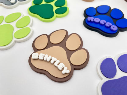 Personalized Pet Paw Magnet | Dog & Cat Name Sign