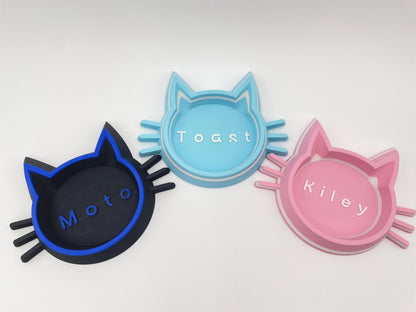 Personalized Cat Food Bowl, Custom Name, 3D Printed Kitten Dish