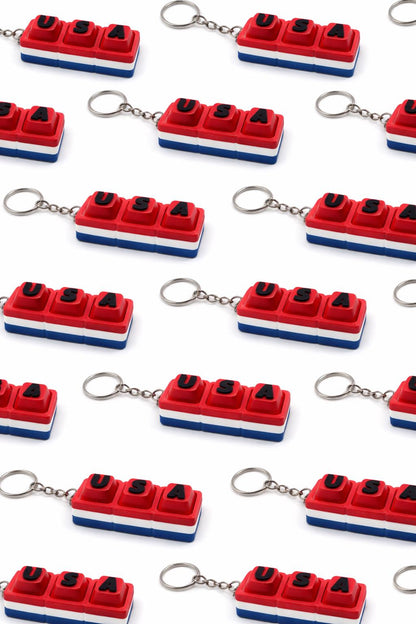 Custom 3-Letter Fidget Keychain | Soccer & Country Fan Gift