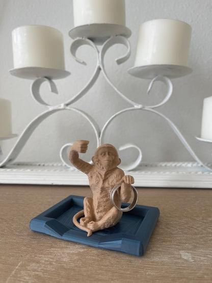 Monkey Ring Holder with Tray | Cute Animal Jewelry Dish