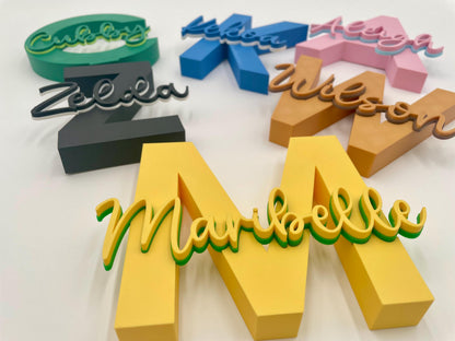Personalized 3D Name Sign | Custom Initial Nursery Wall Art