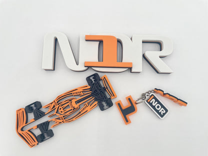 Lando Norris Racing Gift Set, Personalized Keychain & Desk Sign