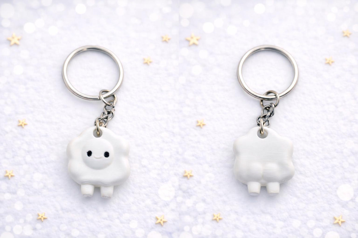 Cute Kawaii Food Cloud Keychains, Bread Cookie Cloud Charm, Handmade 3D Printed Keychain, Cute Backpack Key Ring Gift