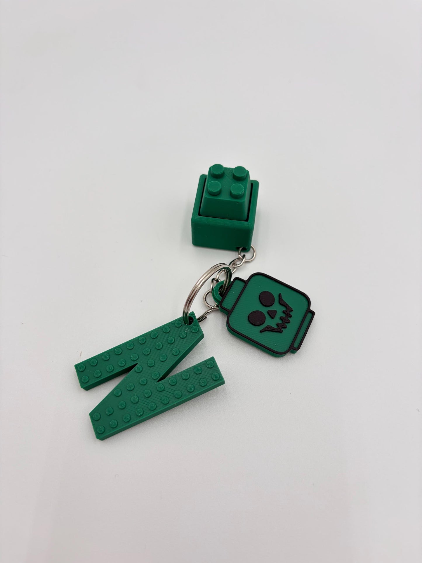 Building Block Letter Keychain Set | Personalized Alphabet with Brick Head | Bag Tag | Party Favors | School | Custom Gift | Fidget Clicker