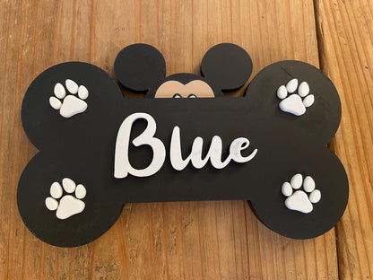 Personalized Mouse-Inspired Dog Bone | Custom Dog Name Sign & Decor
