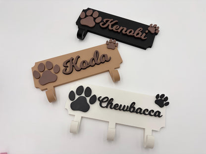 Personalized Dog Leash Holder | Puppy Wall Decor