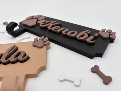 Personalized Dog Leash Holder | Puppy Wall Decor