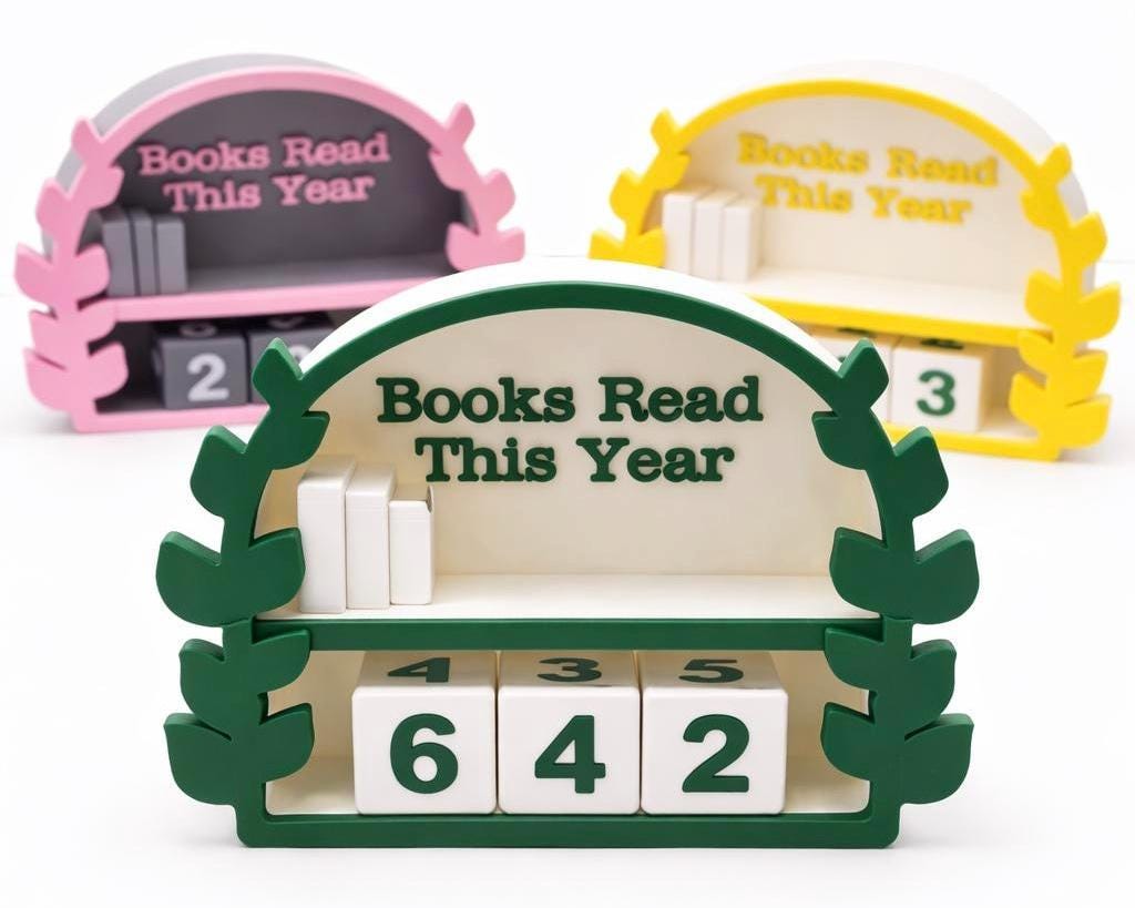 Books Read This Year Tracker | Reading Goal Shelf Decor