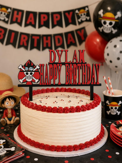 Personalized One Piece-Inspired Cake Topper | Anime Birthday
