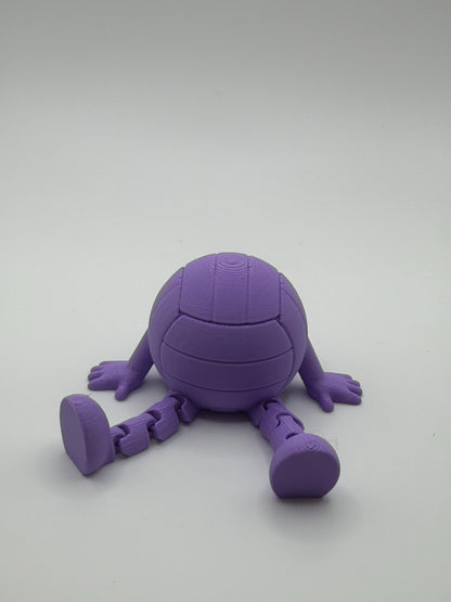 Articulated Volleyball Buddy, 3D Printed Volleyball Desk Toy, Volleyball Gift, Coach Gift, Team Gift, Sports Desk Decor