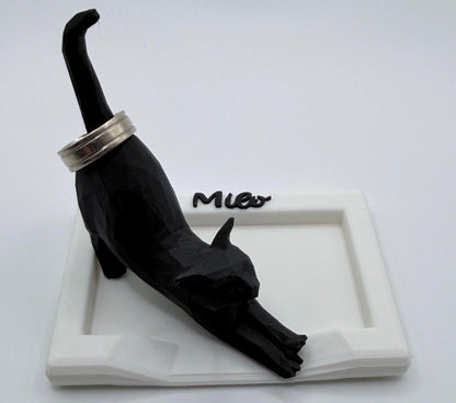 Cat Bed Ring Holder, Personalized Engagement Gift for Her