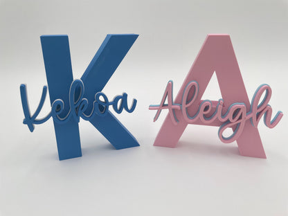 Personalized 3D Name Sign | Custom Initial Nursery Wall Art