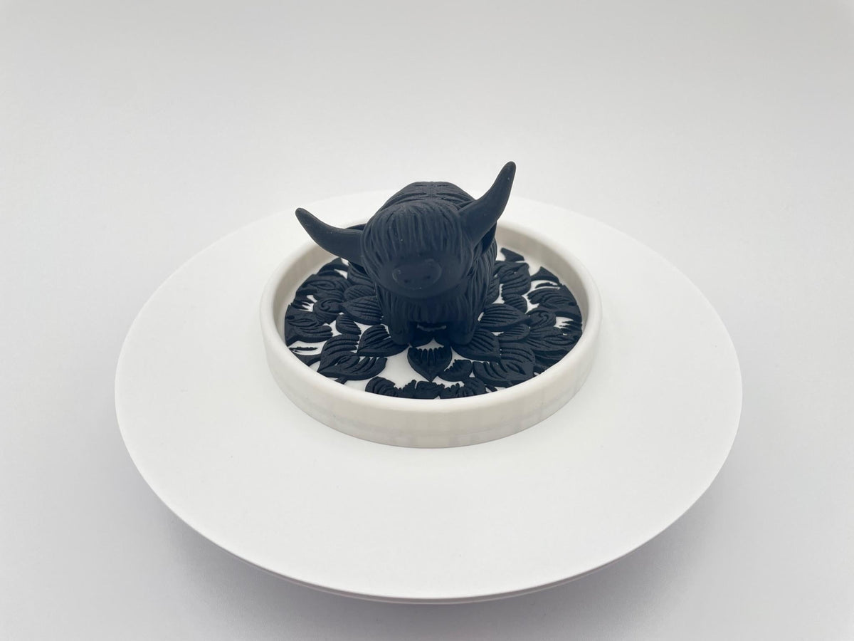 Highland Cow Ring Holder | Floral Wedding Jewelry Dish