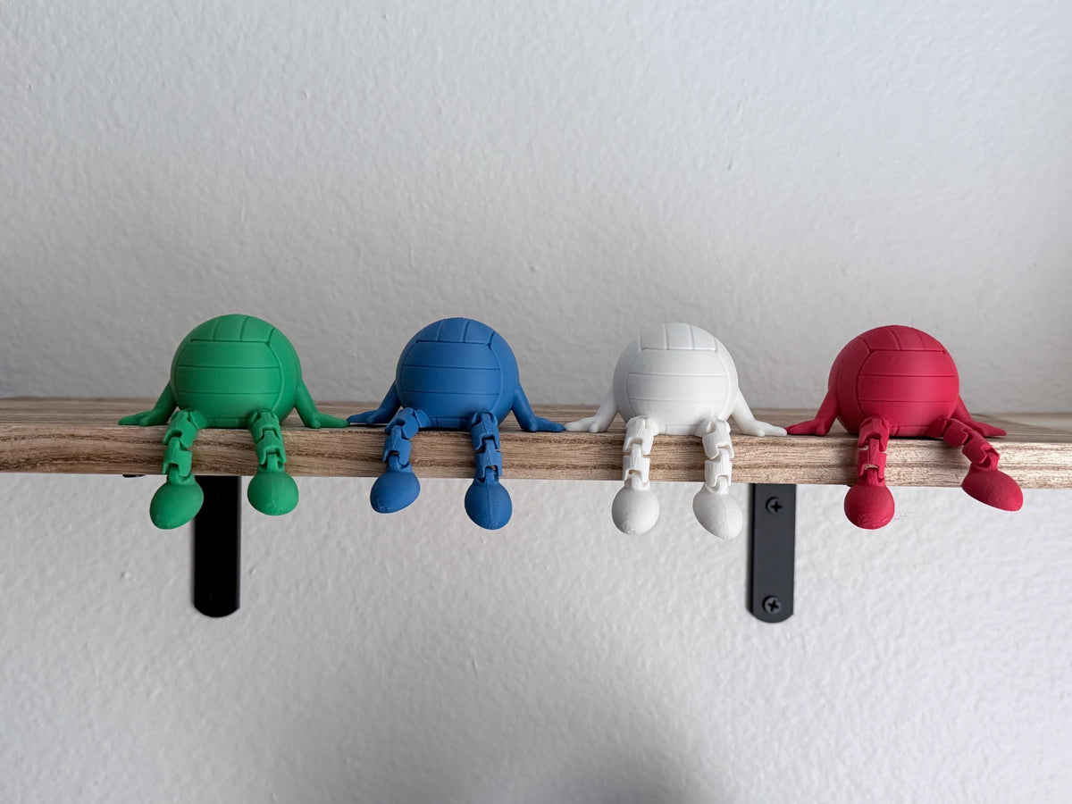 Articulated Volleyball Buddy, 3D Printed Volleyball Desk Toy, Volleyball Gift, Coach Gift, Team Gift, Sports Desk Decor