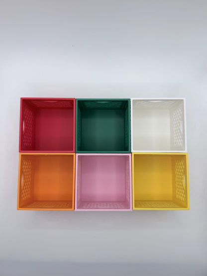 Mini Milk Crate Organizer | 3D Printed Stackable Storage Bin, Desk Organizer, Cute Plastic Crate, Teacher Gift, Dorm Decor