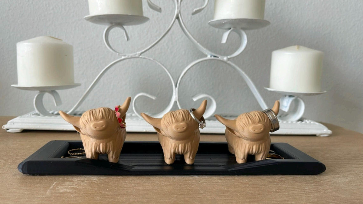 Highland Cow Ring Holder, Farmhouse Jewelry Organizer